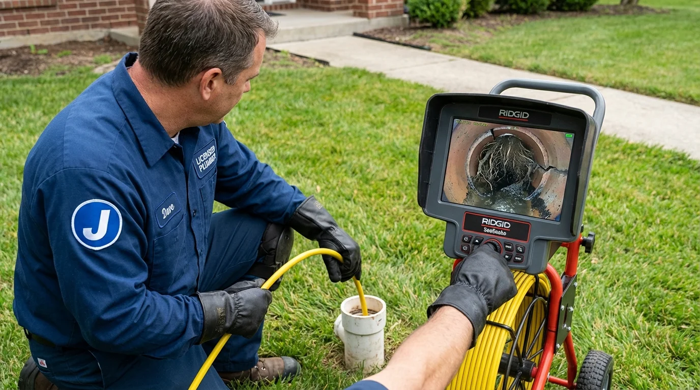 Sewer camera inspection being performed by Johns Plumbing LLC in Dell Rapids